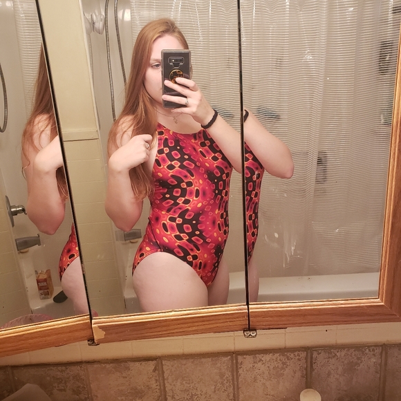 Lava Pattern One Piece Speedo Swimsuit - Picture 2 of 3